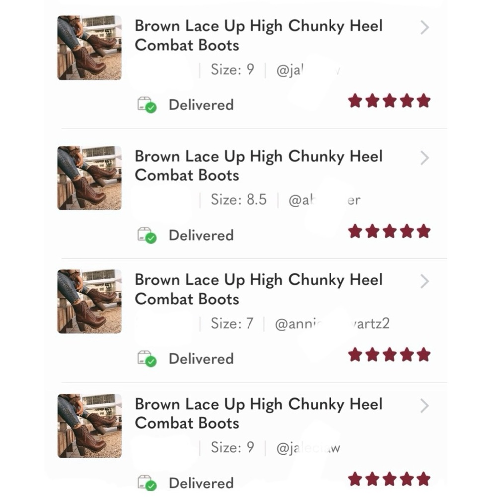 Brown Lace Up High Chunky Heel Combat Boots - Picture 7 of 8